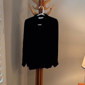 Jones New York Black Velvet button down shirt